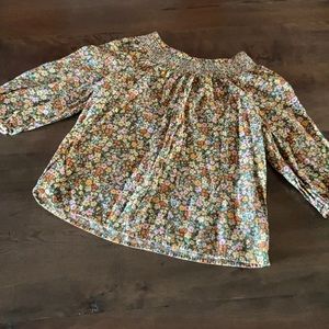 Girls three-quarter sleeve floral top